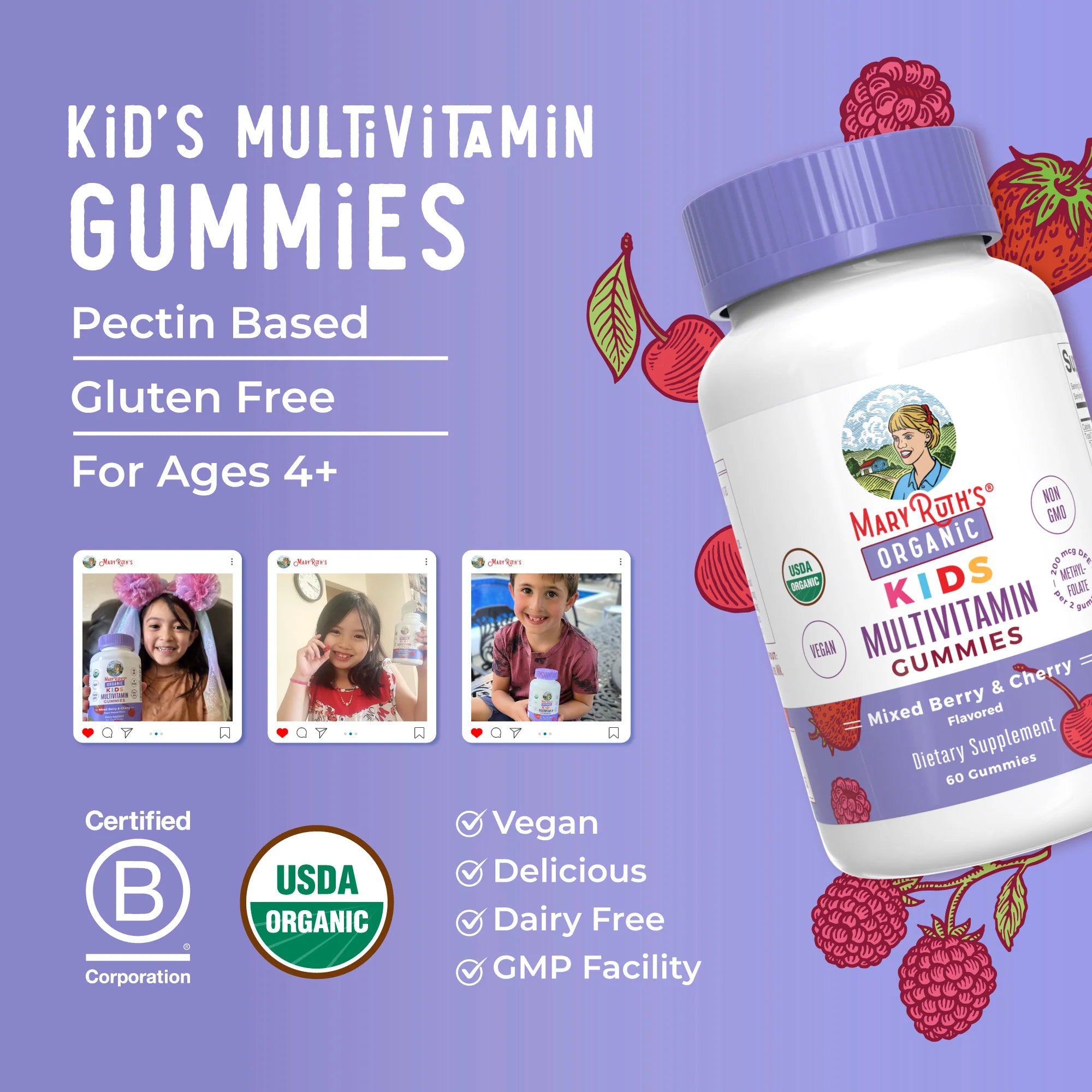 Mary Ruth's Organic Kids Multivitamin Gummies
