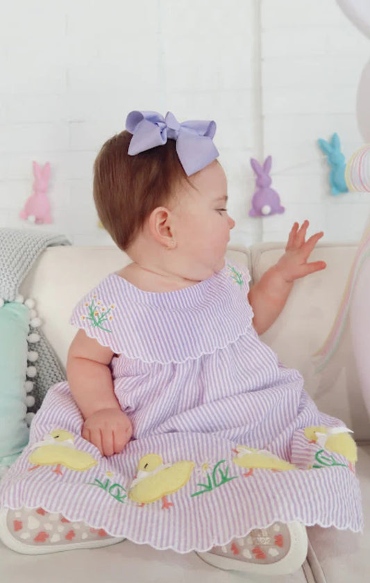 Fuzzy Chick Flower Smocked Dress