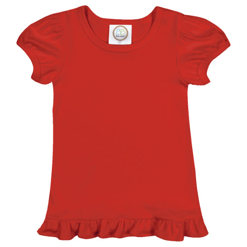 Blank Girl's Short Sleeve Ruffle Tee Shirt
