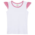 Load image into Gallery viewer, Blank Girl's Gingham Flutter Sleeve Tee Shirt
