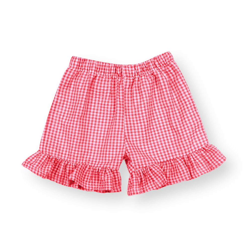 Girl's Gingham Ruffle Shorts