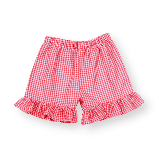 Girl's Gingham Ruffle Shorts