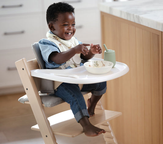 Stokke Tripp Trapp High Chair Oak Warm Brown Wheat Cushion and Tray