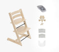 Load image into Gallery viewer, Stokke Oak Warm Brown Tripp Trapp High Chair Newborn with Wheat Cushion and Tray
