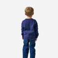 Load image into Gallery viewer, Youth Cabin Sweater Navy Deer
