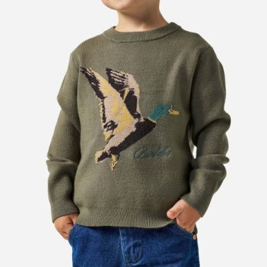 Youth Cabin Sweater Olive Duck