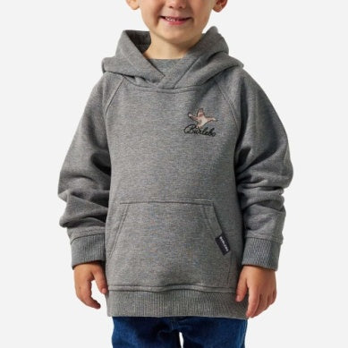Youth Fleece Hoodie Ducks Flying In Dark Heather Grey