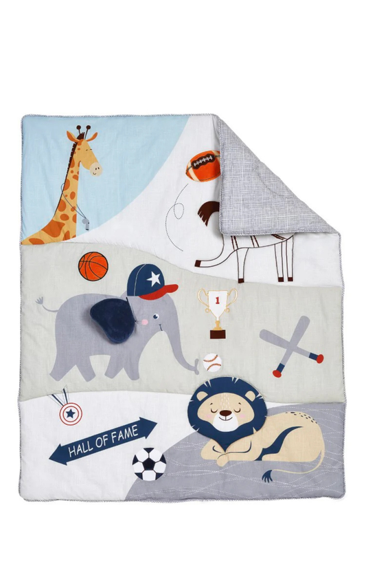Zoo Sports 3 pc Baby Crib Nursery Bedding Set