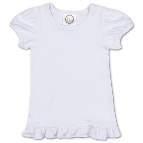 Blank Girl's Short Sleeve Ruffle Tee Shirt