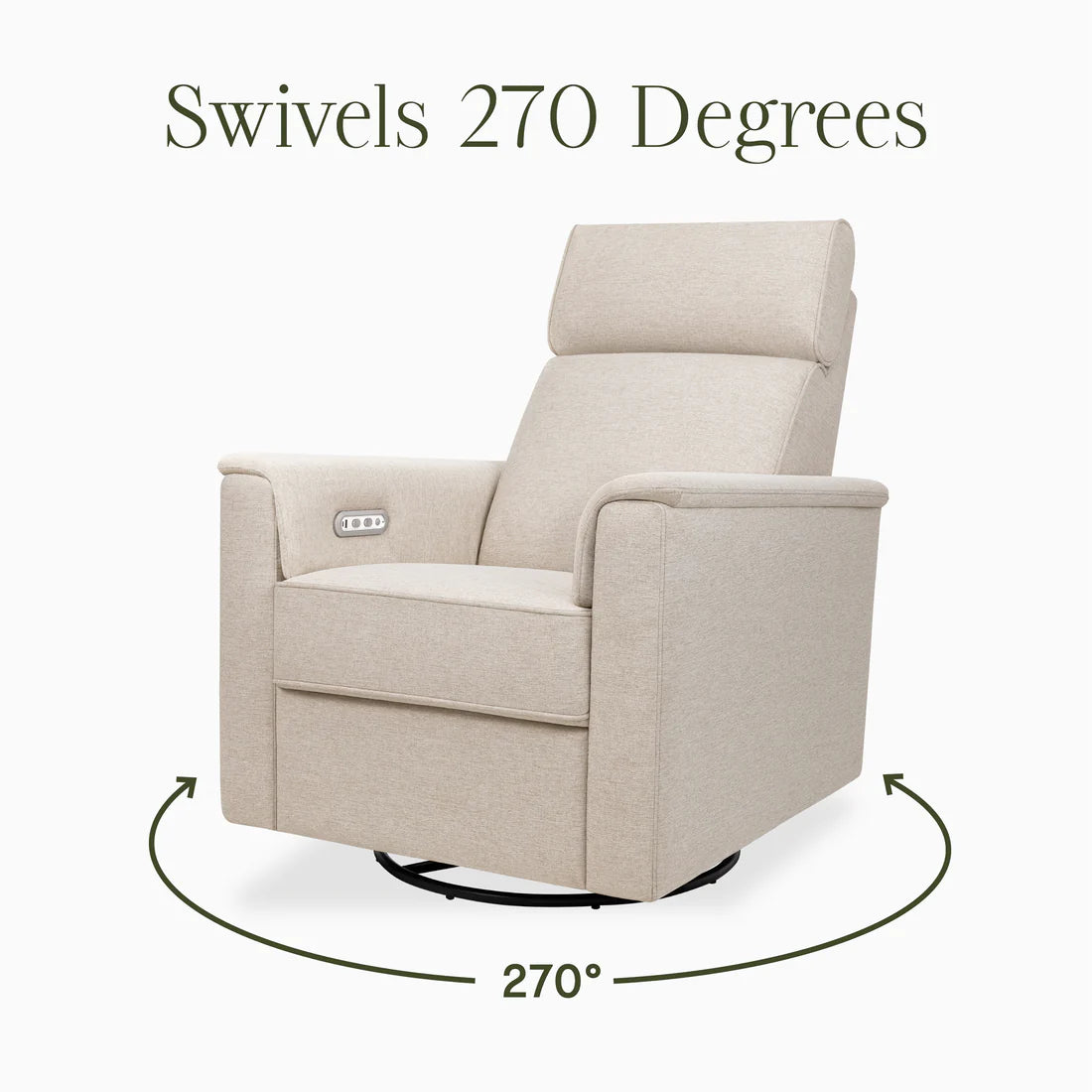 Namesake Willa Plus Power Glider With Power Headrest With Light Wood Base